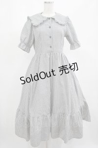 m petit by misako / AM*ギンガムCHKワンピース M グレー H-25-02-22-022-LO-OP-NS-ZH