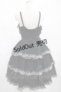 画像3: Moi-meme-Moitie / シャンデリアアレース3段ティアードジャンパースカート F 黒×シルバー H-25-02-23-003-MO-OP-KB-ZH