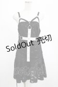 DARK IN LOVE / Gothic super white cross strap dress M ブラック H-25-02-23-048-PU-OP-KB-ZH