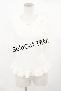 Angelic Pretty / ロゴ刺繍カラー半袖カットソー Free オフ H-25-02-23-1006-AP-TO-NS-ZH