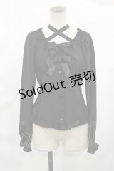 metamorphose / 胸元ギャザー長袖ブラウス Free ブラック H-25-02-23-1011-ME-BL-NS-ZH