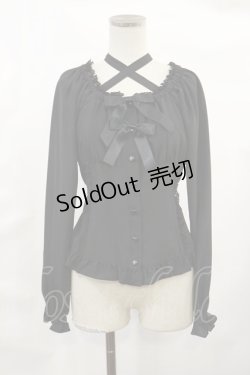 画像1: metamorphose / 胸元ギャザー長袖ブラウス Free ブラック H-25-02-23-1011-ME-BL-NS-ZH