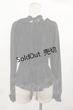 画像2: metamorphose / 胸元ギャザー長袖ブラウス Free ブラック H-25-02-23-1011-ME-BL-NS-ZH