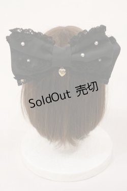画像1: Angelic Pretty / パーリィサテンリボンバレッタ  ブラック H-25-02-23-1033-AP-AC-NS-ZH