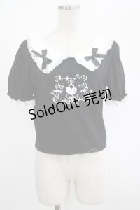 DARK IN LOVE / Black lolita two little bears doll top XL ブラック H-25-02-23-054-PU-TO-KB-ZH