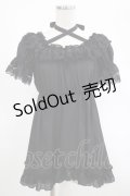 ATELIER PIERROT / パフスリーブシャーリングブラウス  黒 H-25-02-23-064-EL-BL-KB-ZH