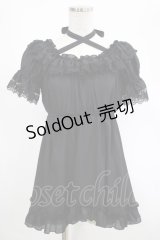 ATELIER PIERROT / パフスリーブシャーリングブラウス  黒 H-25-02-23-064-EL-BL-KB-ZH