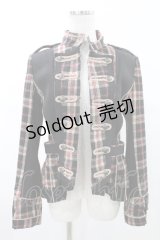 Ozz Croce / チェックナポレオンジャケット  黒×赤×ベージュ H-25-02-23-2040-OO-JA-KB-ZH