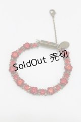 Michal Negrin / フラワーブレスレット　  ゴールド×レッド H-25-02-23-2005-LO-AC-KB-ZH