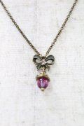 Michal Negrin / リボンチャームネックレス  ゴールド×ピンク H-25-02-23-2006-LO-AC-KB-ZH