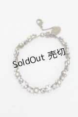 Michal Negrin / フラワーストーンブレスレット  ゴールド×ホワイト H-25-02-23-2003-LO-AC-KB-ZH