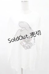 NieR Clothing / プリントLONG CUTSEW XL 白 H-25-02-23-2033-PU-TO-KB-ZH