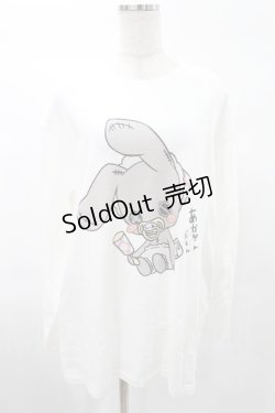 画像1: NieR Clothing / プリントLONG CUTSEW XL 白 H-25-02-23-2033-PU-TO-KB-ZH