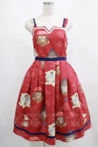 Emily Temple cute / Tick Tock Clockノースリーブワンピース  レッド H-25-02-23-013-ET-OP-KB-ZH