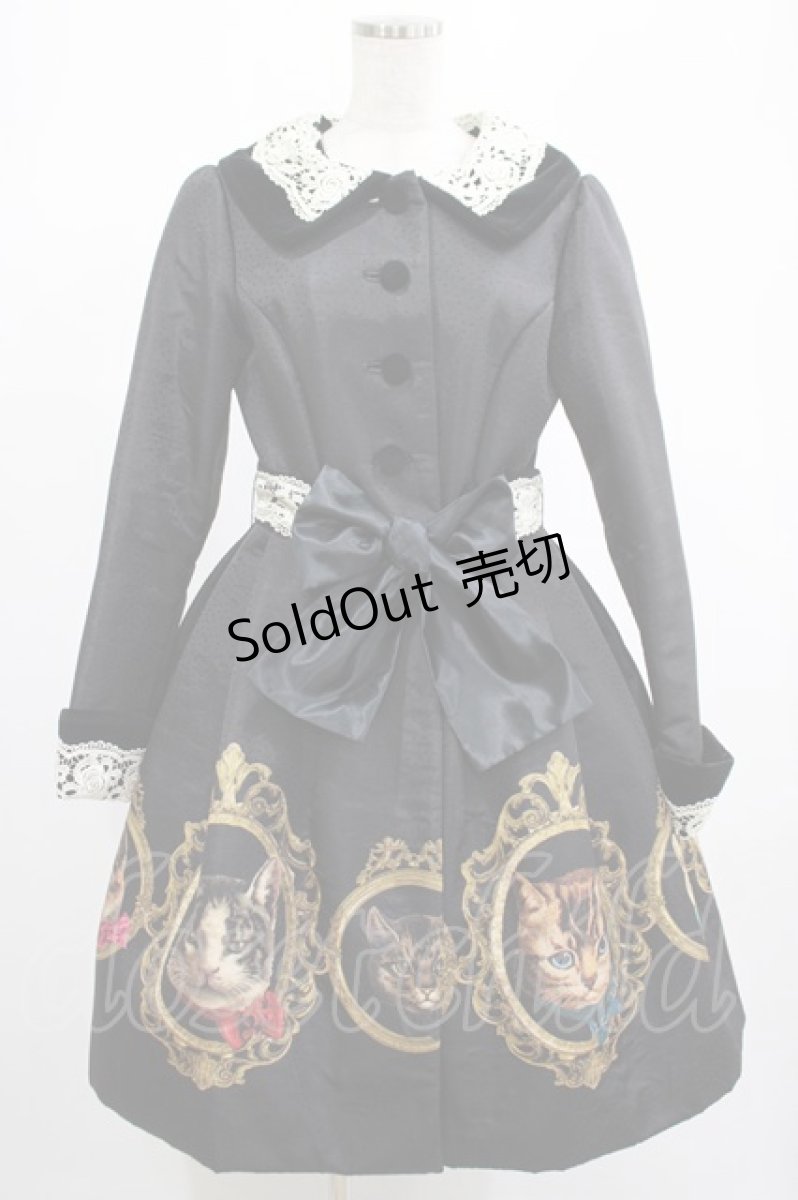 画像1: Juliette et Justine / Une bibliotheque et Chat Coat サイズ2 ブラック（ル カードル デュ シャ） H-25-02-24-024-CL-CO-NS-ZH (1)