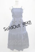 axes femme POETIQUE / レースアップロングキャミワンピース M ブルー H-25-02-24-025-AX-OP-NS-ZH