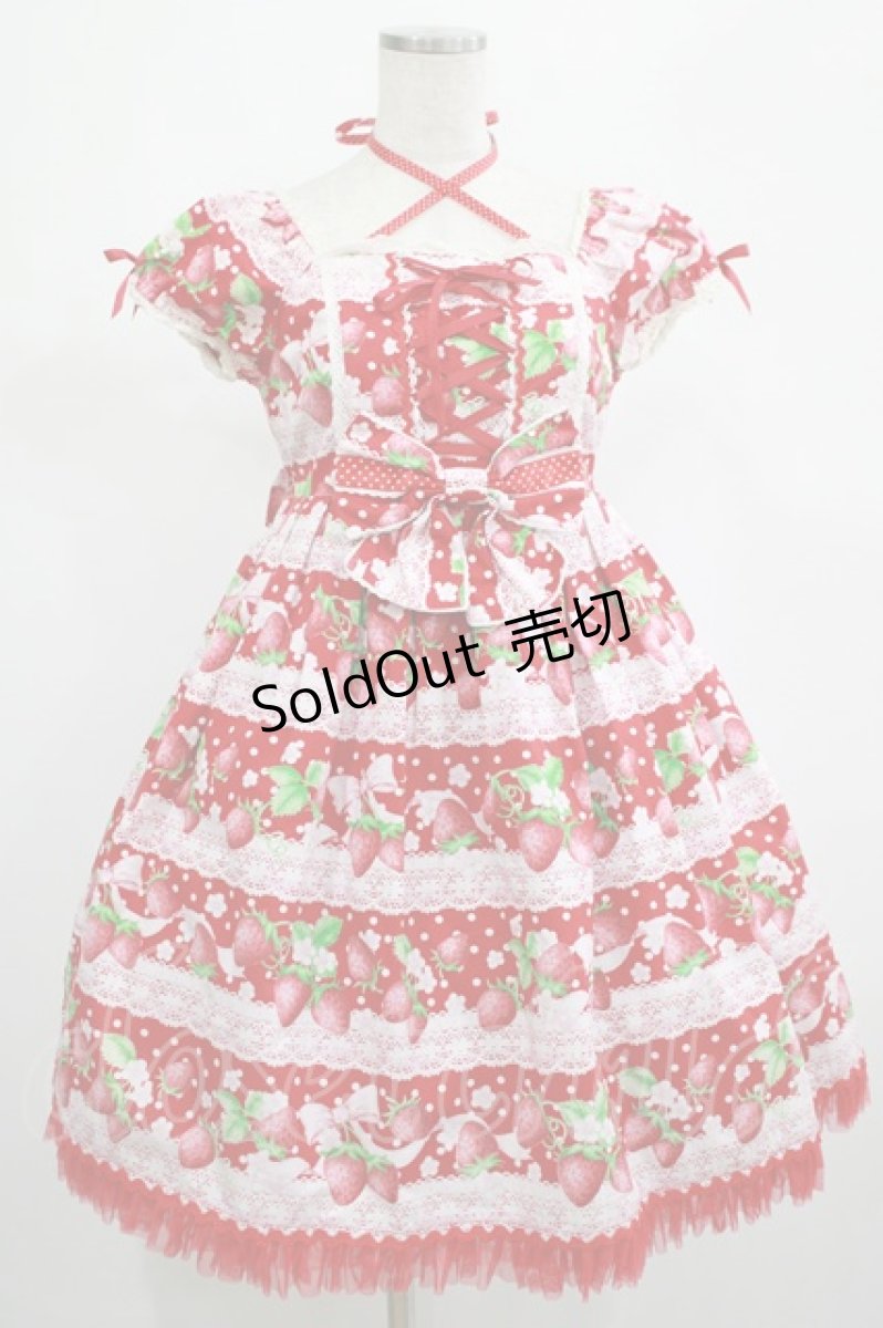 画像1: Angelic Pretty / いちごミルフィーユワンピース Free レッド H-25-02-24-004-AP-OP-NS-ZH (1)