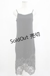 axes femme / レース使いペチワンピース M ブラック H-25-02-24-034-AX-OP-NS-ZH