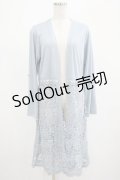 axes femme / レース切替UVカットカーデ M サックス H-25-02-24-035-AX-TO-NS-ZH