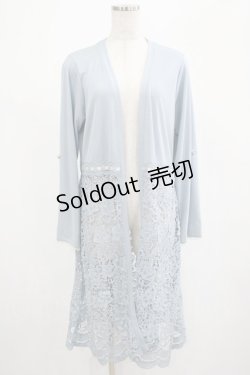画像1: axes femme / レース切替UVカットカーデ M サックス H-25-02-24-035-AX-TO-NS-ZH