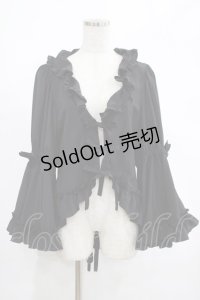 metamorphose / 【プラスサイズ】フリル姫袖ボレロ プラスサイズ ブラック H-25-02-24-037-ME-BL-NS-ZH