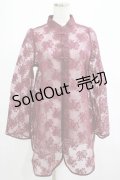 axes femme kawaii / シースルーチャイナブラウス M ワイン H-25-02-24-041-AX-BL-NS-ZH