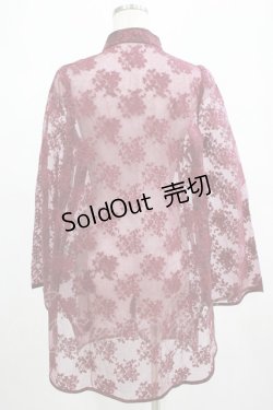 画像3: axes femme kawaii / シースルーチャイナブラウス M ワイン H-25-02-24-041-AX-BL-NS-ZH
