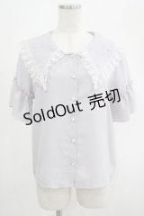 axes femme / パールビッグ襟ブラウス M ラベンダー H-25-02-24-042-AX-BL-NS-ZH