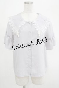 axes femme / パールビッグ襟ブラウス M ラベンダー H-25-02-24-042-AX-BL-NS-ZH