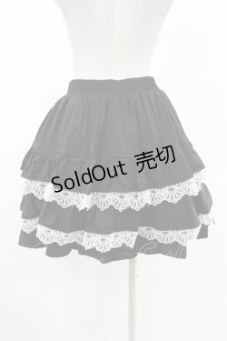 画像2: DARK IN LOVE / Black lolita white bow contrast mini skirt S-M ブラック H-25-02-24-1007-PU-SK-KB-ZI