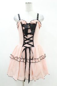 DARK IN LOVE / Pink doll moon strap dress S ピンク H-25-02-24-1013-PU-OP-KB-ZH