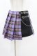 画像1: DARK IN LOVE / Punk purple checked splicing black pleated skirt M パープル×ブラック H-25-02-24-1003-PU-SK-KB-ZS (1)