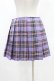 画像2: DARK IN LOVE / Punk purple checked splicing black pleated skirt M パープル×ブラック H-25-02-24-1003-PU-SK-KB-ZS (2)