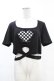 画像1: DARK IN LOVE / Punk locomotive check heart crop top XXL ブラック H-25-02-24-1033-PU-TO-KB-ZY (1)