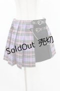 DARK IN LOVE / Punk purple checked splicing black pleated skirt M パープル×ブラック H-25-02-24-1004-PU-SK-KB-OS