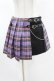 画像1: DARK IN LOVE / Punk purple checked splicing black pleated skirt M パープル×ブラック H-25-02-24-1004-PU-SK-KB-OS (1)