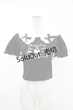画像1: DARK IN LOVE / Black lolita two little bears doll top XS ブラック H-25-02-24-1036-PU-TO-KB-ZH