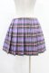 画像2: DARK IN LOVE / Punk purple checked splicing black pleated skirt M パープル×ブラック H-25-02-24-1004-PU-SK-KB-OS (2)