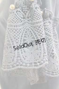 画像4: axes femme / 袖レース半袖ニットプルオーバー M ブルー H-25-02-24-047-AX-TO-NS-ZH
