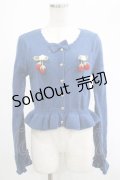 axes femme kawaii / 苺の編みぐるみニットカーデ M ブルー H-25-02-24-049-AX-TO-NS-ZH