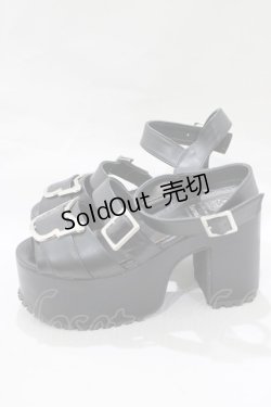 画像2: DearMyLove / クロミバックル厚底サンダル LL ブラック H-25-02-24-080-EL-SH-NS-ZH