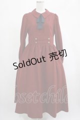 Maison de FLEUR Petite Robe canone / 歩みを止めないワンピース M BORDEAUX H-25-02-24-009-EL-OP-NS-ZH