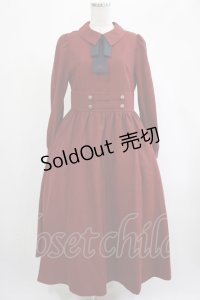 Maison de FLEUR Petite Robe canone / 歩みを止めないワンピース M BORDEAUX H-25-02-24-009-EL-OP-NS-ZH