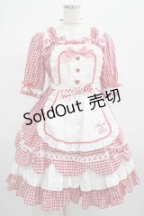 Angelic Pretty / Heart CafeワンピースSet Free レッド H-25-02-24-002-AP-OP-NS-ZH