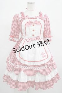 Angelic Pretty / Heart CafeワンピースSet Free レッド H-25-02-24-002-AP-OP-NS-ZH