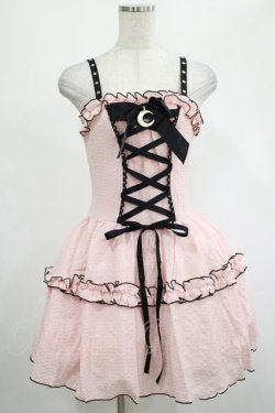 画像1: DARK IN LOVE / Pink doll moon strap dress XS ピンク H-25-02-25-029-PU-OP-KB-OS