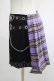 画像2: DARK IN LOVE / Punk purple checked splicing black pleated skirt M パープル×ブラック H-25-02-25-044-PU-SK-KB-ZS (2)