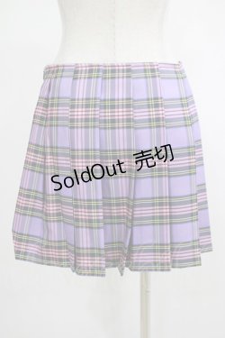 画像3: DARK IN LOVE / Punk purple checked splicing black pleated skirt M パープル×ブラック H-25-02-25-044-PU-SK-KB-ZS
