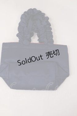 画像2: Maison de FLEUR / リップマークフリルハンドルトートバッグ  ネイビー H-25-02-25-1031-LO-BG-NS-ZH
