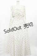 Ank Rouge / ヴィンテージフロ‐ラルフレアロングワンピース M アイボリー H-25-02-25-1012-CA-OP-NS-ZH